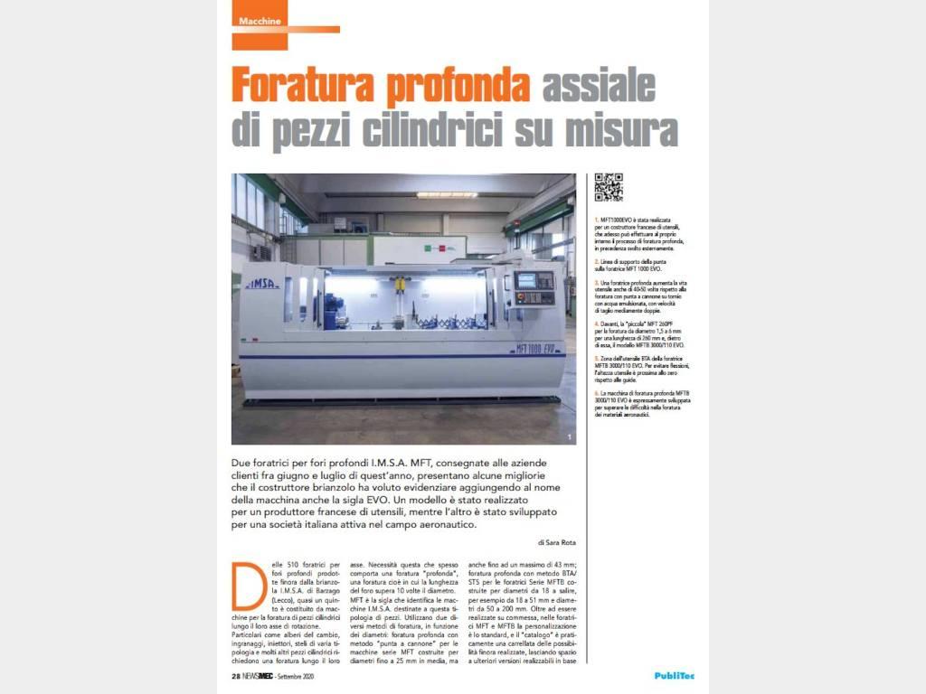 Articolo IMSA - Foratura profonda assiale di pezzi cilindrici su misura