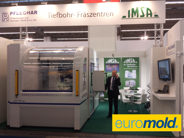 Presentation of new design IMSA deep drilling machine at trade show Euromold 2014