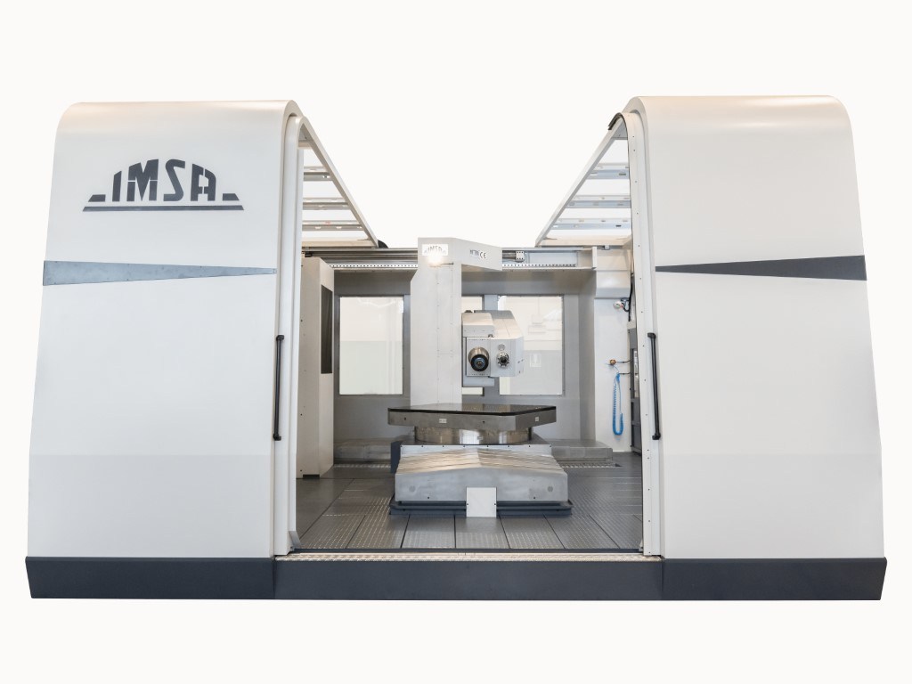 Deep hole drilling and milling center IMSA MF1750EVO for large molds. Front machine view