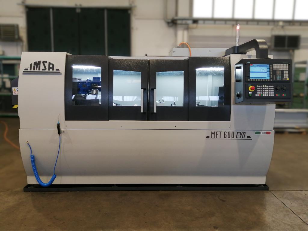 Macchina foratrice di fori profondi IMSA MFT600/12EVO, vista completa dal fronte macchina.