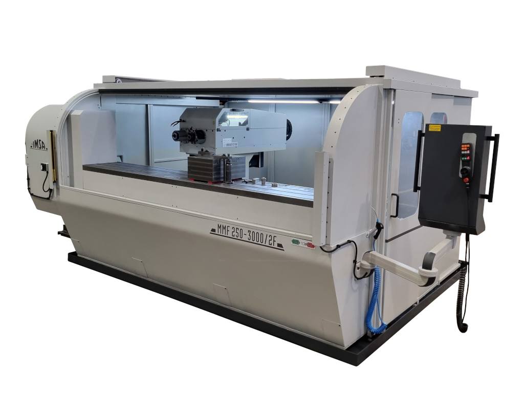 External view of the IMSA MMF250-3000/2F gundrilling/milling machine with extended horizontal stroke
